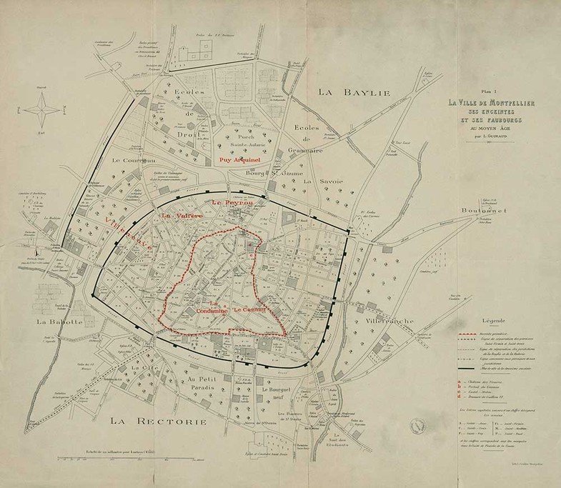 Louise Guiraud (1860-1918) : une pionnière de l'historiographie montpelliéraine dans un siècle d'érudits 3 24806 685 PlanLGuiraudsmall