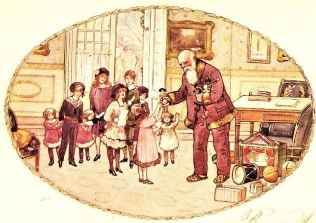 Les étrennes distribuées par le grand-père