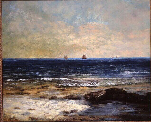 Tableau "Les bords de mer" peint par Gustave Courbet - 1854