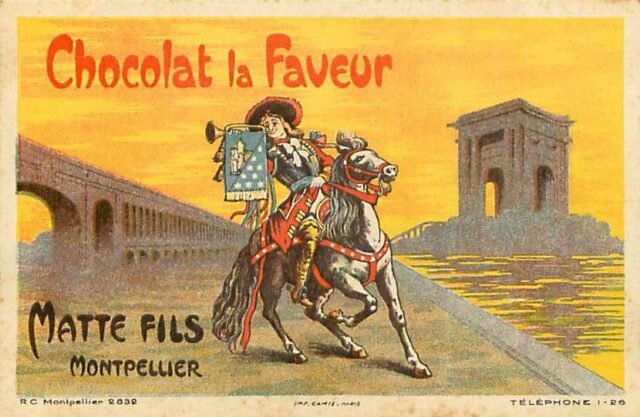 Montpellier - CHocolats Matte - Carte postale publicitaire