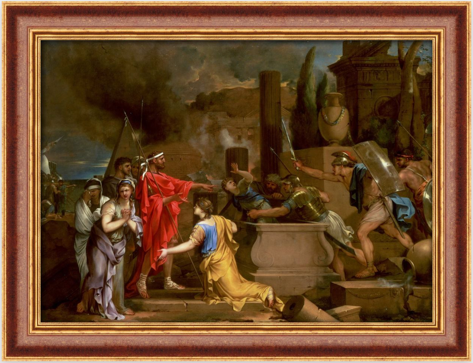 Ulysse decouvrant Astyanax dans la tombe dHector Sebastien Bourdon 1645 56