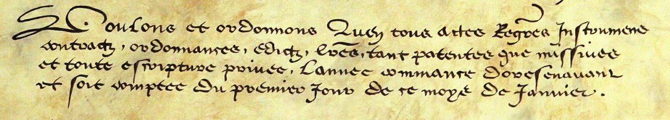 L’histoire méconnue du Nouvel An 3 la reproduction de l edit de roussillon dans la salle ou il fut signe 1564506742